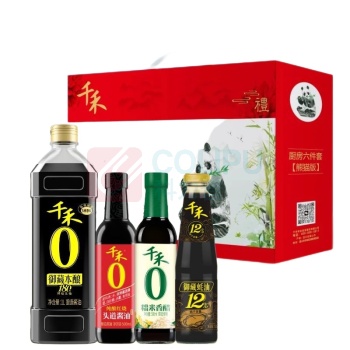 千禾 零添加熊猫版 厨房调料四件套C款 2515ml
