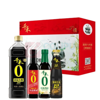 千禾 零添加熊猫版 厨房调料四件套C款 2515ml