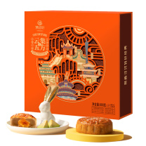 集味轩 云集五方月饼礼盒 800g (广式蛋黄白莲蓉月饼100g*2 ,潮式双烹月饼100g*2 ,苏式百果月饼75g*2,京式五仁月饼75g*2,滇式鲜花月饼50g*1 ,滇式云腿月饼50g*1)