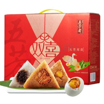 五芳斋 粽子 五芳双喜礼盒 中华老字号 嘉兴6粽6蛋礼盒 1200g