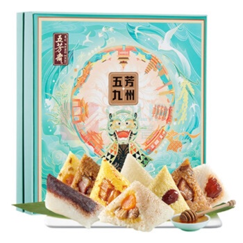 五芳斋 粽子 九州礼盒 14粽9味1694克 原汤大肉豆沙粽端午节嘉兴粽子 标准款