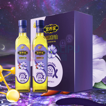 中粮福临门 营养家亚麻籽油礼盒 750ml*2