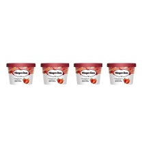 哈根达斯 Haagen-Daze 小杯冰淇淋 75ml/杯(草莓味2杯装*2组)