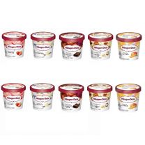 哈根达斯 Haagen-Daze 100ml小杯装冰淇淋 10杯/组 (比利时巧克力、夏威夷果仁、香草味、草莓味、芒果味) (下单备注口味,默认随机)