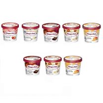 哈根达斯 Haagen-Daze 100ml小杯装冰淇淋 8杯/组 (比利时巧克力、夏威夷果仁、香草味、草莓味、芒果味) (下单备注口味,默认随机)