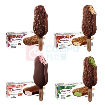 哈根达斯 Haagen-Daze 脆皮条冰淇淋组合装 64g*8支 (巧克力扁桃仁味、草莓口味、抹茶扁桃仁味、香草焦糖味) (下单备注口味,默认随机)