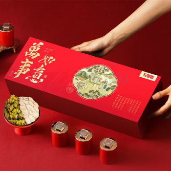 杞里香 西洋参铁皮石斛双拼礼盒-万事如意红 115g