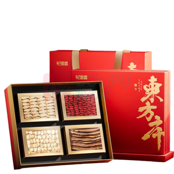 杞里香 四拼礼盒A 东方序 灵芝片*(40g)+西洋参*(80g)+头茬枸杞*(180g)+黄芪*(120g) 新老包装随机发货