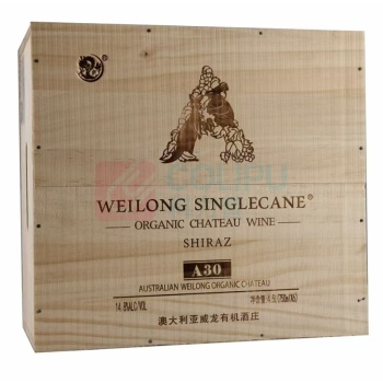 威龙 澳洲威龙单蔓A30有机西拉干红木箱 750ml*6