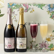 CERES 小仙兔起泡葡萄汁双支礼盒装 无醇(甜白+桃红) 750ml*2 送香槟杯
