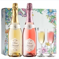 CERES 莫斯卡托甜起泡葡萄酒双支礼盒装 (甜白+甜红) 750ml*2 送香槟杯