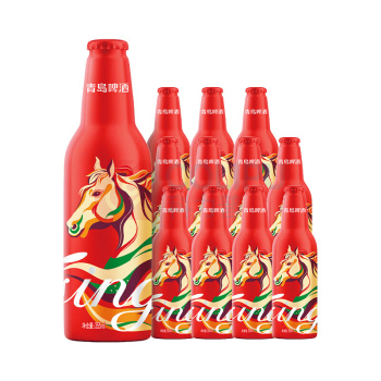 青岛啤酒 TSINGTAO 鸿运当头马年限定生肖款啤酒 355ml/瓶 12瓶/箱