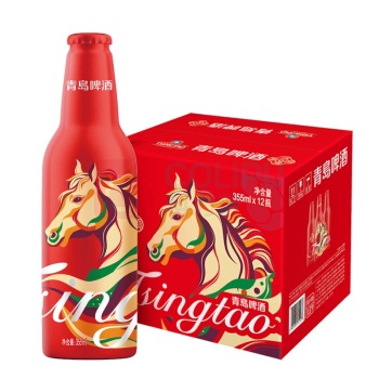 青岛啤酒 TSINGTAO 鸿运当头马年限定生肖款啤酒 355ml/瓶 12瓶/箱