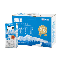 天润 冰川M纯牛奶 3.8g蛋白质 200g*12盒/箱