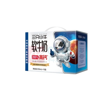 现代牧业 三只小牛高钙软牛奶 250ml/盒 10盒/箱
