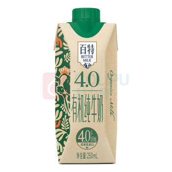 天友 百特4.0g有机纯牛奶 250ml*12盒