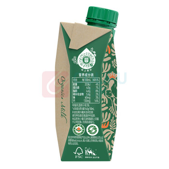 天友 百特4.0g有机纯牛奶 250ml*12盒