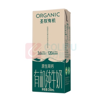 圣牧 有机纯牛奶 原生高钙 250ml/盒 12盒/箱