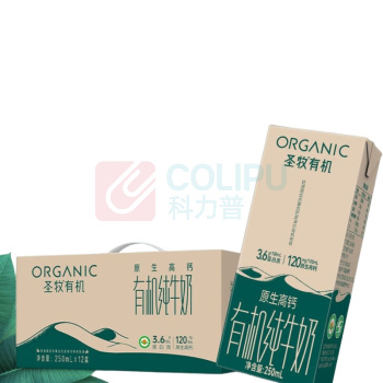 圣牧 有机纯牛奶 原生高钙 250ml/盒 12盒/箱