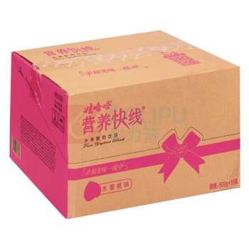 娃哈哈 Wahaha 营养快线 桃味 500g/瓶 15瓶/箱