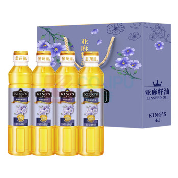 金龙鱼 金士特级亚麻籽油礼盒 400ml/瓶*4瓶/提 6提/箱