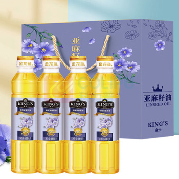 金龙鱼 金士特级亚麻籽油礼盒 400ml/瓶*4瓶/提 6提/箱