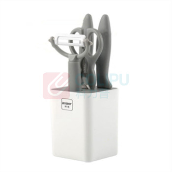 博堡 厨宝工具五件套 BDY-CB618A 水果刀*1 面包刀*1 削皮刀*1 厨房剪*1 刀座*1