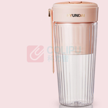 HYUNDAI 榨汁机 长82mm;宽82mm;高183mm 300mL秒速鲜榨+6叶不锈钢刀头 (樱花粉)
