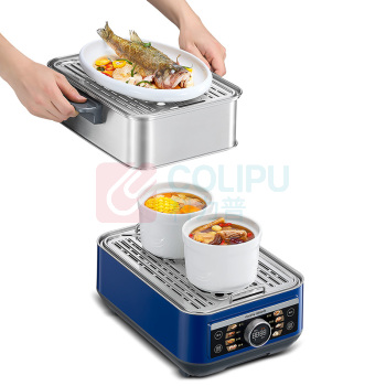 摩飞电器 Morphyrichards 双层不锈钢电蒸锅 MR1178 2000W 12L (蓝色)