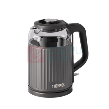 膳魔师 THERMOS 电热水壶 1600W EHA-1337A 1.8L (曜石黑) 205*160*240mm 高硼硅玻璃+PP+不锈钢+钛底盘