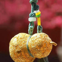 朱炳仁 福禄欢喜挂件(大) 约φ32*50MM/30g