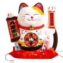 侑家良品 八方來财招财猫 Y-0819 10寸