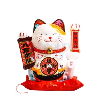 侑家良品 八方來财招财猫 Y-0819 10寸
