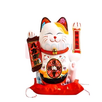 侑家良品 八方來财招财猫 Y-0819 10寸