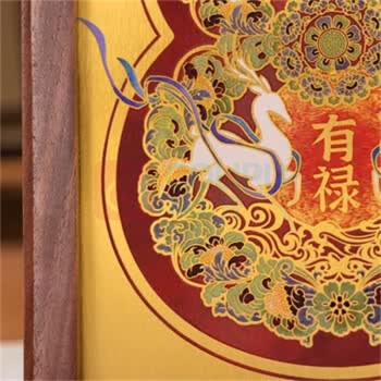 朱炳仁 桌屏 装饰画客厅玄关桌面 生财有禄