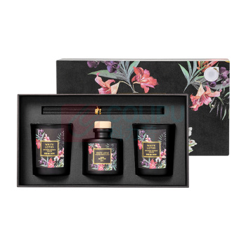 名创优品 MINISO 优雅夏花系列-香薰礼盒套装 SO-WJL1153 70g*2+50mL (黑色)