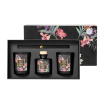 名创优品 MINISO 优雅夏花系列-香薰礼盒套装 SO-WJL1153 70g*2+50mL (黑色)