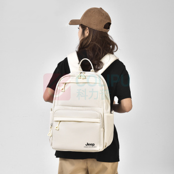 Jeep 电脑双肩包 P423078205 42*30*14cm (至臻黑/乳白色(随机发货)) 电脑双肩包