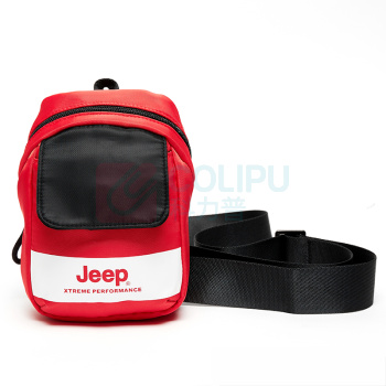 Jeep 户外旅行胸包 J013078287 18*13*5cm (品牌黑/烈焰红(随机发货)) 户外旅行胸包