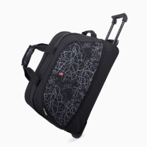 爱华仕 OIWAS 可登机拉杆袋 OCL8019 53L(扩展前),65L(扩展后) (黑色地图纹路)