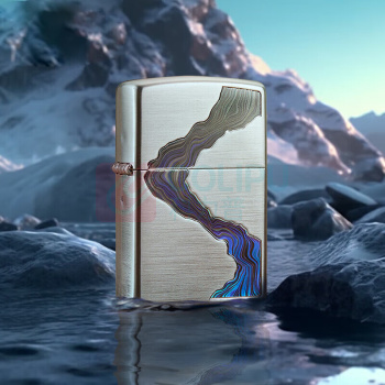 之宝 Zippo 打火机含油套装 川流不息 含小小油15ML