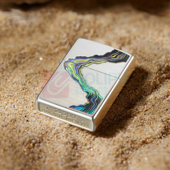 之宝 Zippo 打火机含油套装 川流不息 含小小油15ML