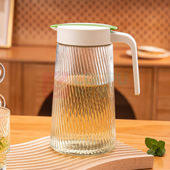 乐唯诗 乐雅杯壶套装五件套 1壶4杯 壶1200ml 、杯300ml (斜纹透明色)