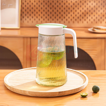 乐唯诗 乐雅杯壶套装五件套 1壶4杯 壶1200ml 、杯300ml (斜纹透明色)