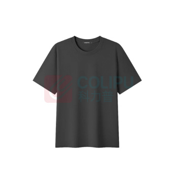 蓝简 100%纯棉吸汗透气圆领正肩短袖 S-3XL 黑色