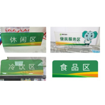 励生 分区牌 LS001 亚克力背喷彩印工艺,140*400mm