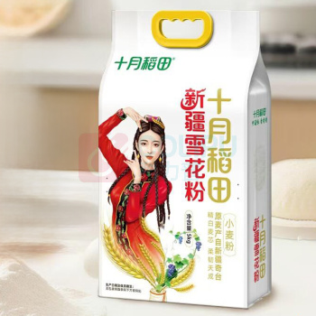 十月稻田 SHIYUEDAOTIAN 雪花粉 白面 中筋小麦粉 面条饺子粉 家庭面粉 新疆奇台面粉10斤 10斤