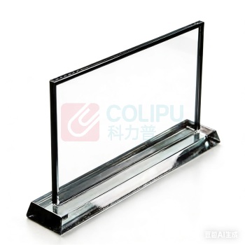科力普 COLIPU 定制透明亚克力桌牌 150*90mm 厚3mm+3mm 底座10mm 50个起