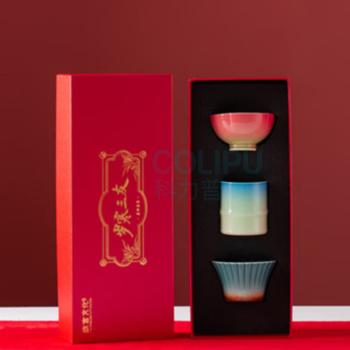 故宫文化 岁寒三友·茶杯套装 60ml*3 (内配:梅杯*1/竹杯*1/松杯*1)