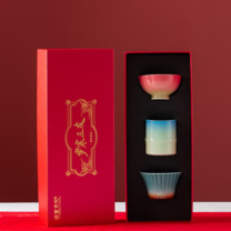 故宫文化 岁寒三友·茶杯套装 60ml*3 (内配:梅杯*1/竹杯*1/松杯*1)